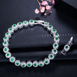 925 Silver Classic Cubic Zircon Three Women Bracelets for Women