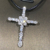 925 Silver Crystal Cross Necklace for Women