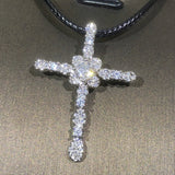 925 Silver Crystal Cross Necklace for Women