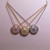 925 Silver Classic Titanium Steel Fritillary Round Necklace for Women