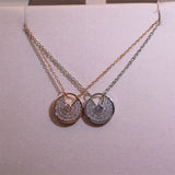 925 Silver Classic Titanium Steel Fritillary Round Necklace for Women