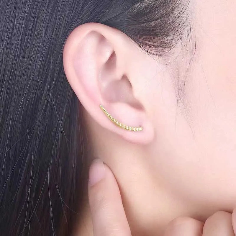 925 Silver Clip Earrings Filled Ear Cuff Boho Vintage Jewelry Oorbellen