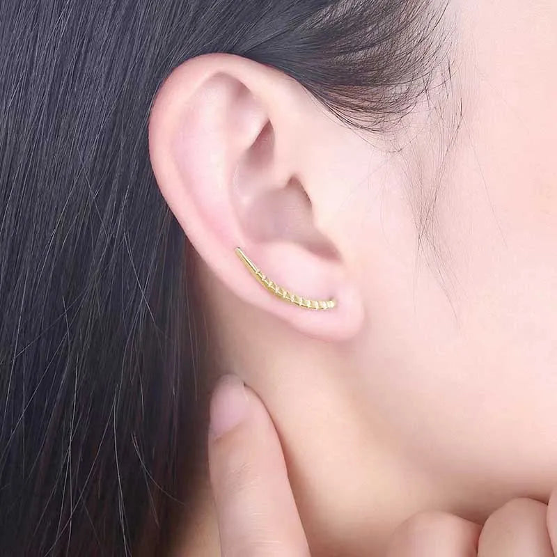 925 Silver Clip Earrings Filled Ear Cuff Boho Vintage Jewelry Oorbellen