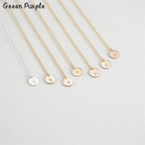 925 Silver Coins Necklace 10MM Pendants Letter Name Chocker Jewelry Boho Kolye