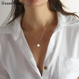 925 Silver Coins Necklace 10MM Pendants Letter Name Chocker Jewelry Boho Kolye
