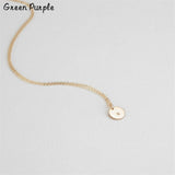 925 Silver Coins Necklace 10MM Pendants Letter Name Chocker Jewelry Boho Kolye
