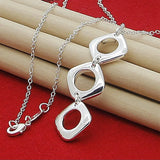 925 Silver Christmas Gift Geometric Pendant Jewelry Set