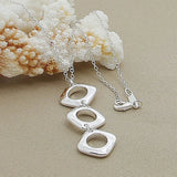 925 Silver Christmas Gift Square Geometric Jewelry Set