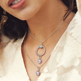 925 Silver O Circle Pendant Necklace DIY Charm Jewelry For Women