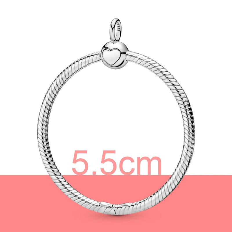 925 Silver O Circle Pendant Necklace DIY Charm Jewelry For Women
