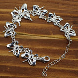 Butterfly Pendant Charms Bracelet with Box Chain Women Bangle Gift