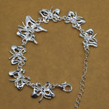 Butterfly Pendant Charms Bracelet with Box Chain Women Bangle Gift