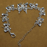 Butterfly Pendant Charms Bracelet with Box Chain Women Bangle Gift