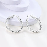 925 Silver CZ U Shape Moon Star Hoop Earrings Chain Earring Gift