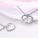 Silver Colorful Palette Necklace with Unicorn Elephant Charm