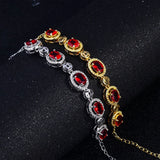 925 Silver Colorful Zirconia Single Low Bracelet For Ladies