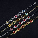 925 Silver Colorful Zirconia Single Low Bracelet For Ladies