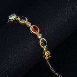 925 Silver Colorful Zirconia Single Low Bracelet For Ladies