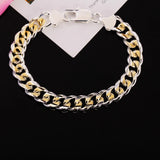 925 Silver Sideways Bracelet 10MM Men's/Women's Jewelry Wedding Gift