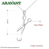 925 Silver Scissor Pendant Necklace Women Jewelry