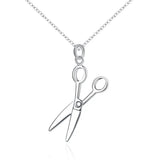 925 Silver Scissor Pendant Necklace for Women
