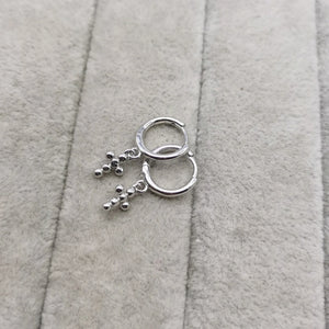 925 Silver Cross Earrings for Women Unusual Wedding Stud Earrings