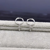 925 Silver Cross Earrings for Women Unusual Wedding Stud Earrings