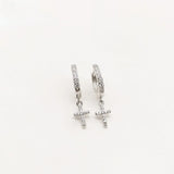 925 Silver Cross Earrings for Women Unusual Wedding Stud Earrings