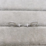 925 Silver Cross Earrings for Women Unusual Wedding Stud Earrings
