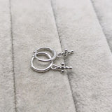 925 Silver Cross Earrings for Women Unusual Wedding Stud Earrings