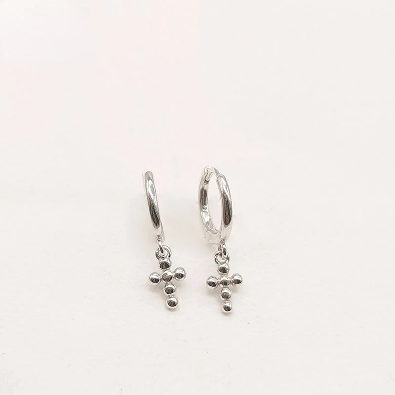 925 Silver Cross Earrings for Women Unusual Wedding Stud Earrings
