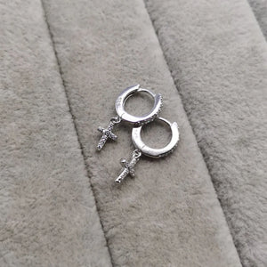 925 Silver Cross Earrings for Women Unusual Wedding Stud Earrings
