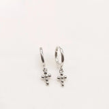 925 Silver Cross Earrings for Women Unusual Wedding Stud Earrings