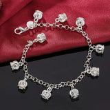 925 Silver Crown Charm Bracelets for Women
