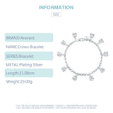 925 Silver Crown Charm Bracelets for Women