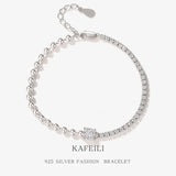 925 Silver CZ Bracelet Women Personality Hand Jewelry