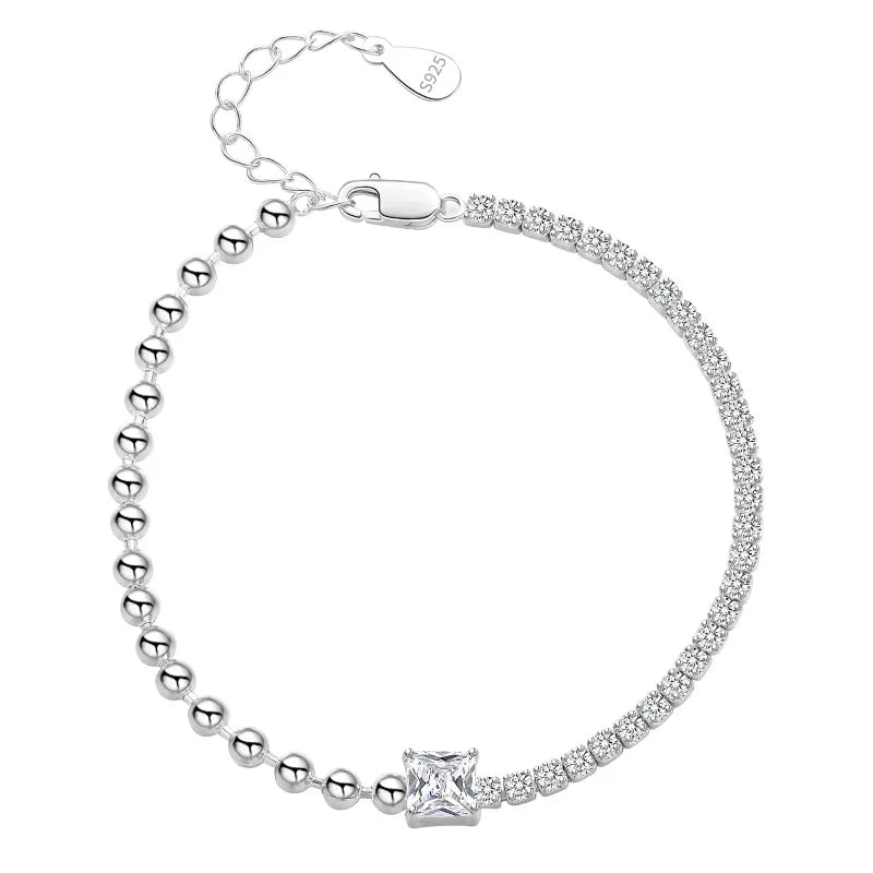 925 Silver CZ Bracelet Women Personality Hand Jewelry