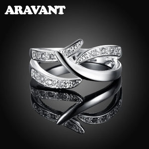 925 Silver CZ Rings Women Wedding Jewelry