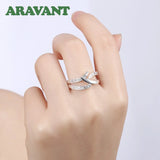 925 Silver CZ Rings Women Wedding Jewelry