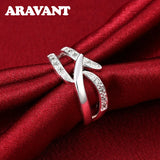 925 Silver CZ Rings Women Wedding Jewelry