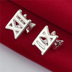 925 Silver Roman Square Cufflinks Jewelry