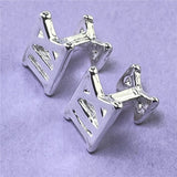 925 Silver Roman Square Cufflinks Jewelry