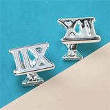 925 Silver Roman Square Cufflinks Jewelry