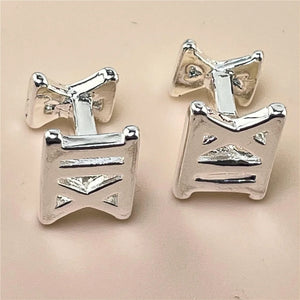 925 Silver Roman Square Cufflinks Jewelry