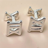 925 Silver Roman Square Cufflinks Jewelry