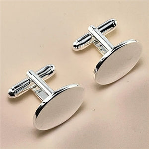 925 Silver Oval Buttons Cufflinks Jewelry