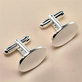925 Silver Oval Buttons Cufflinks Jewelry