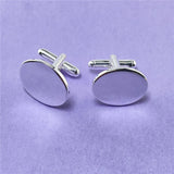 925 Silver Oval Buttons Cufflinks Jewelry