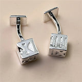 925 Silver Cufflinks Oval Roman Square Buttons Jewelry