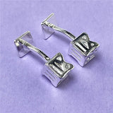 925 Silver Cufflinks Oval Roman Square Buttons Jewelry